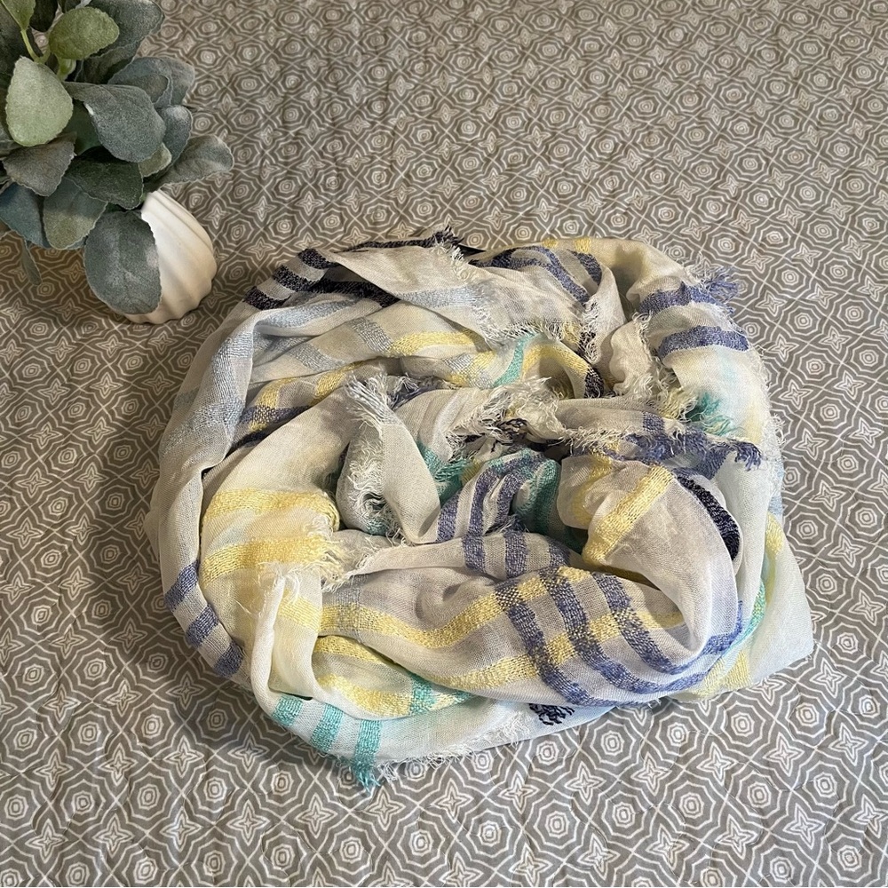 *FREE w bundle! INC Striped Scarf/Wrap w‎ Yellow, Navy, Blue, & Turquoise.
